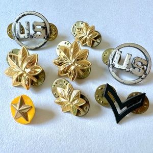 Military US Pin Lot, Oak Leaf 10K, Service, Rank